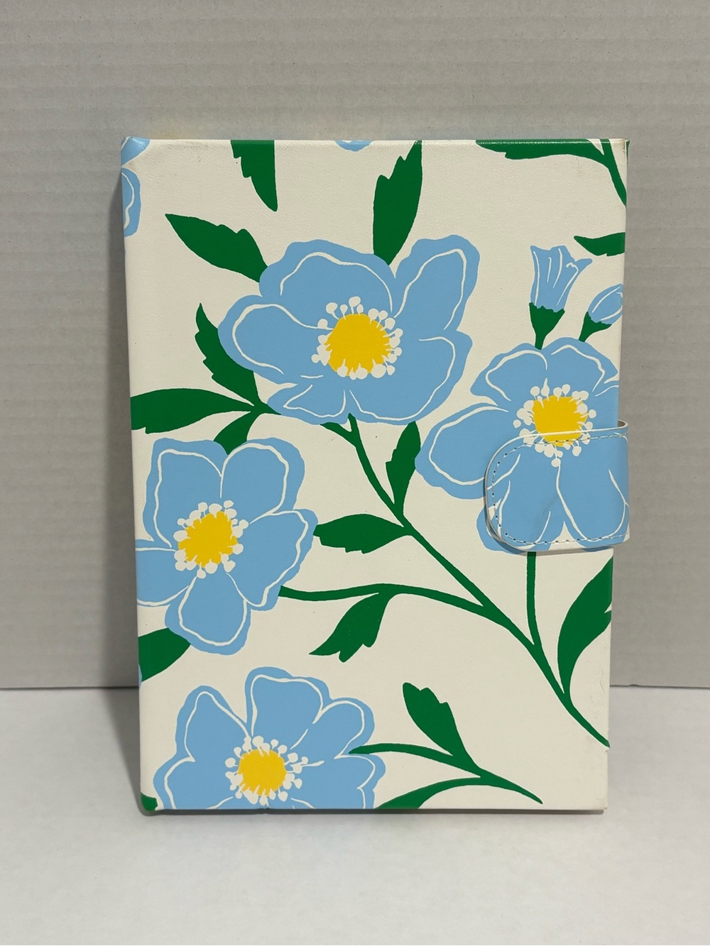 kate spade Blue Floral Notebook with Green Leaves